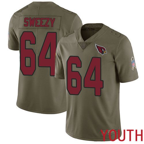 Arizona Cardinals Limited Olive Youth J.R. Sweezy Jersey NFL Football #64 2017 Salute to Service